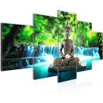 Tableau décoration murale 200x100 cm runa art 503551b bouddha cascade - 5 panneaux deco toile prêt à ... Tableau décoration murale 200x100 cm runa art 503551b bouddha cascade - 5 panneaux deco toile prêt à ...