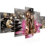 Tableau décoration murale 200x100 cm runa art 505351a bouddha orchidée - 5 panneaux deco toile prêt à ... Tableau décoration murale 200x100 cm runa art 505351a bouddha orchidée - 5 panneaux deco toile prêt à ...
