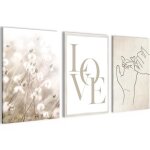 Tableau d�coration murale boho plage beige - novart - n023336a - 3 cadres de 40x60 cm pr�ts � accrocher ...