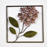 Tableau dcoration murale mtal hortensia violet - mtal - l 355 x h 355 cm