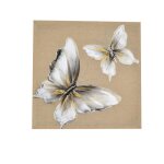 Tableau decoration murale de salon cadre carr� peinture � la main sur toile de lin 50x50cm papillon excellent ...