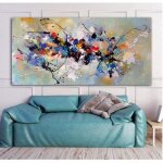 Tableau - jormftte - kandinsky - abstrait - color - 60x120cm - dcoration murale contemporaine