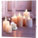 Tableau lumineux � led - infactory - rose et bougies - 30 cm - scandinave - moderne
