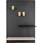 Tableau m�mo mural perky en m�tal noir avec �tag�re ? 345 � 105 � 525 cm