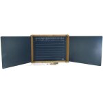 Tableau mural 3 volets en bois double face + brosse + craies + feutre - 156x43cm / 56x43cm - ecole - ...