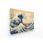Tableau - hokusai - la grande vague - 70x50 cm - imprim� sur toile - d�coration murale