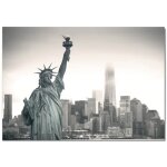 Tableau panorama statue de la libert new york 35x50 cm - imprime sur toile - tableau ville