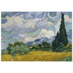 Tableau panorama van gogh champ de bl� avec cypr�s 70x50 cm - imprim�e sur toile - tableau