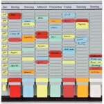 Tableau planning � fiches - franken - officepaner - 7 modules - 47x49cm - blanc
