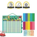Tableau de t�ches comportement enfant aimant� - fydun - vert - 39x44 cm - 3 ans - int�rieur - mixte