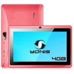 Tablette 7 pouces tactile ips quad core wifi bluetooth android micro sd 8go rose yonis