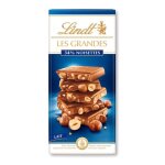 Tablette de chocolat lindt les grandes croquant lait noisettes - 150g