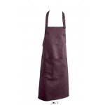 Tablier long avec poches - sol s - 88010 - rouge bordeau - taille unique - lavable � 60�c