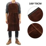 Tablier de soudeur en cuir de vachette nefu - 100x70cm - trois coutures - marron