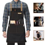 Tablier de travail durabletablier de cuisinechef tablieroutil tablier toile avec 5 poches - noir