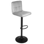 Tabouret de bar lot de 2 chaises de cuisine - huole - r�glable en hauteur et rotatif � 360� - gris clair ...
