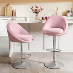 Tabouret de bar lot de 2 réglable en hauteur pivotant à 360° avec dossier socle repose - pieds acier ... Tabouret de bar lot de 2 réglable en hauteur pivotant à 360° avec dossier socle repose - pieds acier ...
