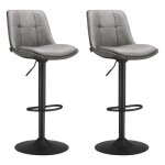 Vasagle tabourets de bar lot de 2 si�ge pivotant � hauteur r�glable matelass� en pu avec dossier et repose ...