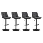 Tabourets de bar lot de 4 siège pivotant à hauteur réglable avec dossier et repose - pieds salle à manger ... Tabourets de bar lot de 4 siège pivotant à hauteur réglable avec dossier et repose - pieds salle à manger ...