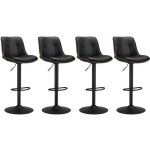 Tabourets de bar lot de 4 sige pivotant  hauteur rglable matelass en pu avec dossier et repose - ...