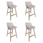 Lot de chaises mellow d�lot et bar en ch�ne et assise tissu 65cm