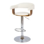 Chaise de bar rglable et pivotante 62 / 84 cm en cuir synthtique blanc - harold - rendez - vous dco ...