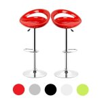 Tabouret de bar cifunzero en abs style europ�en simple et d�contract� lot de 2 rouges