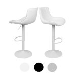 Tabouret de bar cifunzero en cuir motif en losange style de grand coussin lot de 2 blancs purs