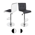 Tabouret de bar cifunzero en similisimilicuir style six compartiments rembourr�s lot de 2 noirs et blancs ...