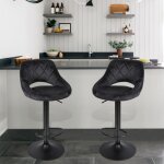 Tabouret de bar creux - homewell - lot de deux - noir - 43 * 33 * 87 - 107cm