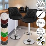 Tabourets de bar cuisine - miadomodo - lot de 2 - noir - simili - cuir et métal - hauteur réglable Tabourets de bar cuisine - miadomodo - lot de 2 - noir - simili - cuir et métal - hauteur réglable