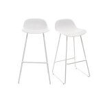 Miliboo - tabourets de bar design blancs h65 cm (lot de 2) ella