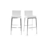 Miliboo - tabourets design blanc h66 cm (lot de 2) epsilon
