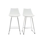 Miliboo - tabourets de bar design blancs 65 cm (lot de 2) june