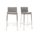 Miliboo - tabouret design gris h66 cm (lot de 2) epsilon