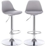 Tabourets de bar design sig - kayelles - lot de 2 - gris - simili - rglable en hauteur