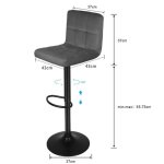 Tabouret de bar gris fonc� - homewell - lot de 6 - 43 * 43 * 92 - 112cm