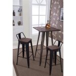 Tabouret de bar haut xuanyu - lot de 4 - noir - structure m�tallique - capacit� portante 150kg - empilable ...