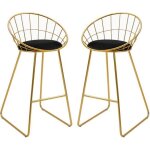 Homcom - tabouret de bar - m�tal - 52. 5x47x97cm - or noir