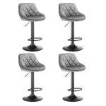Tabourets de bar - homewell - lot de 4 - r�glables en hauteur - gris clair