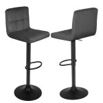 Tabouret de bar homewell - flanelle � six compartiments - gris fonc� - 43 * 43 * 92 - 112cm