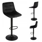 Tabouret de bar - homewell - yiyi - lot de 2 - r�glable en hauteur - noir - design contemporain
