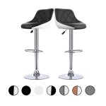 Tabouret de bar huole cifunzero - lot de 2 - similisimilicuir - noir et blanc