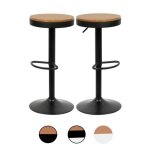 Tabouret de bar cifunzero en bois et m�tal mod�le de ch�ssis monobloc noir lot de 2 bruns