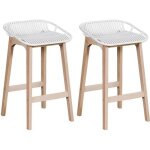 Lot de chaises d�lot et bar malmo en ch�ne et assise plastique 65cm