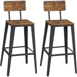 Tabouret bar industriel lot de 2 marron rustique et noir dencre Tabouret bar industriel lot de 2 marron rustique et noir dencre