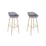 Lot de 2 tabourets de bar - home deco factory - malaga - contemporains - gris et marron