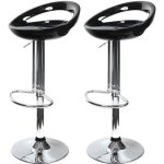 Tabouret de bar - nextech - lot de 2 - noir - r�glable en hauteur