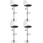 Tabourets de bar ohmg - lot de 4 - blanc et noir - r�glables en hauteur
