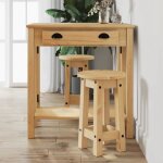 Tabourets de bar - omabeta - hga00289 - bois massif de pin - lot de 2 - 30 x 505 cm